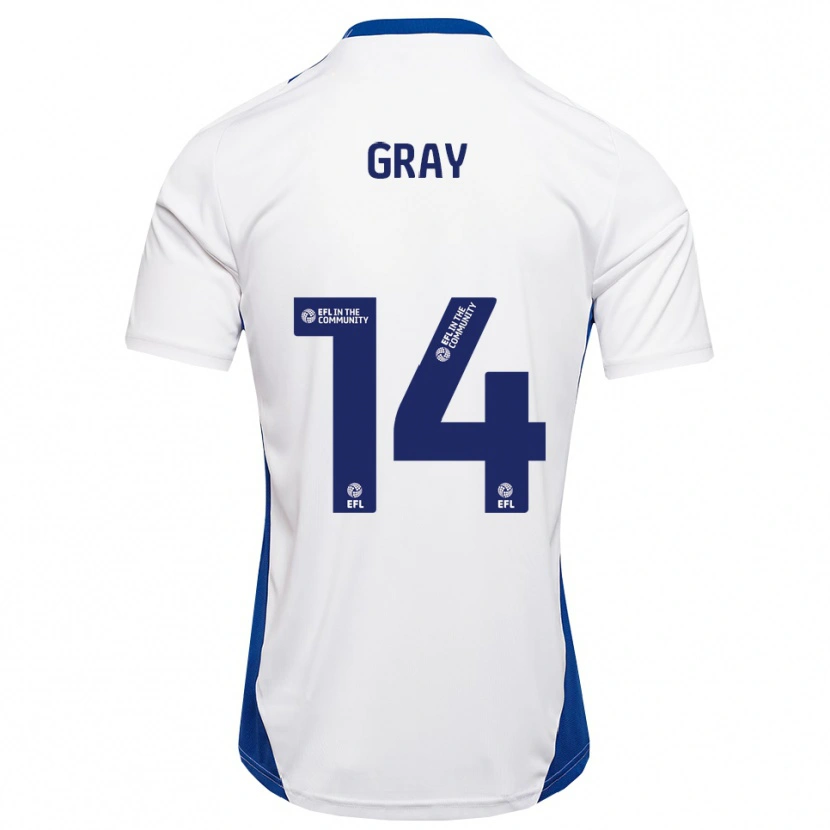 Danxen Kinder Harry Gray #14 Weiß Blau Auswärtstrikot Trikot 2025/26 T-Shirt Österreich