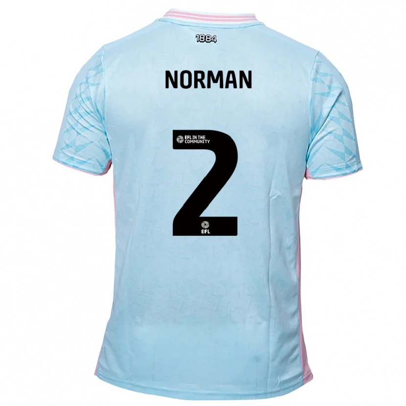 Danxen Kinder Cameron Norman #2 Himmelblau Pink Auswärtstrikot Trikot 2025/26 T-Shirt Österreich