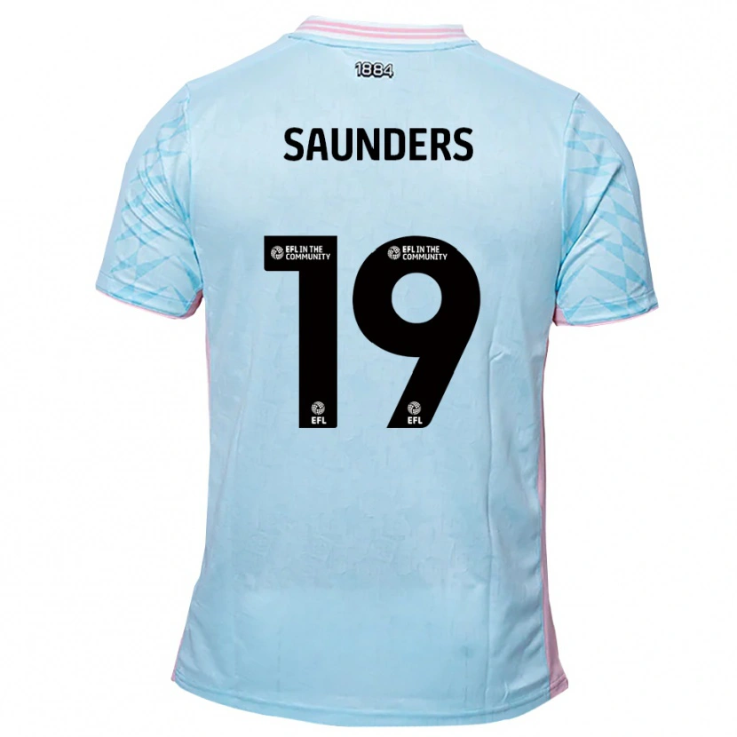 Danxen Kinder Harvey Saunders #19 Himmelblau Pink Auswärtstrikot Trikot 2025/26 T-Shirt Österreich
