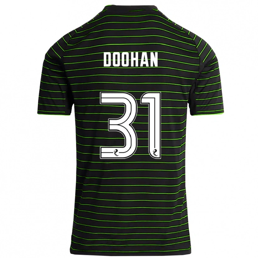 Danxen Kinder Ross Doohan #31 Schwarz Grün Auswärtstrikot Trikot 2025/26 T-Shirt Österreich