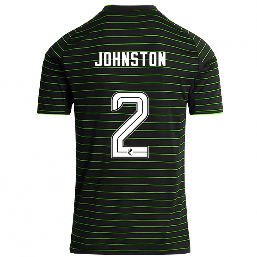 Danxen Kinder Alistair Johnston #2 Schwarz Grün Auswärtstrikot Trikot 2025/26 T-Shirt Österreich