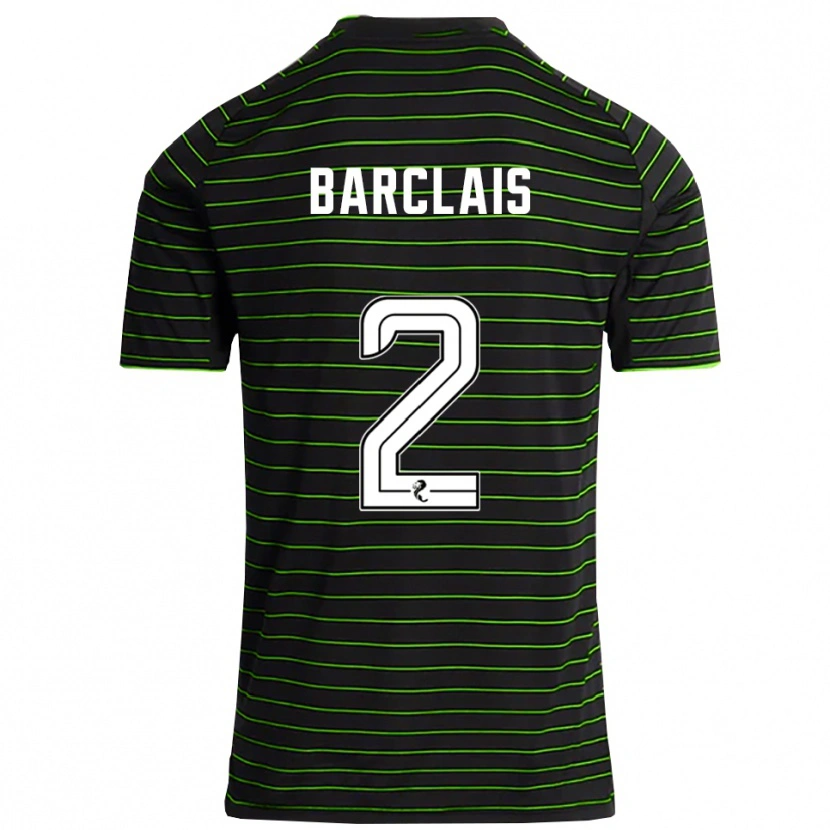 Danxen Kinder Celya Barclais #2 Schwarz Grün Auswärtstrikot Trikot 2025/26 T-Shirt Österreich