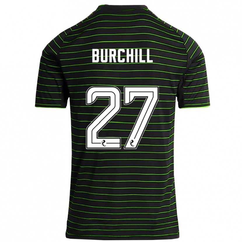 Danxen Kinder Tiree Burchill #27 Schwarz Grün Auswärtstrikot Trikot 2025/26 T-Shirt Österreich