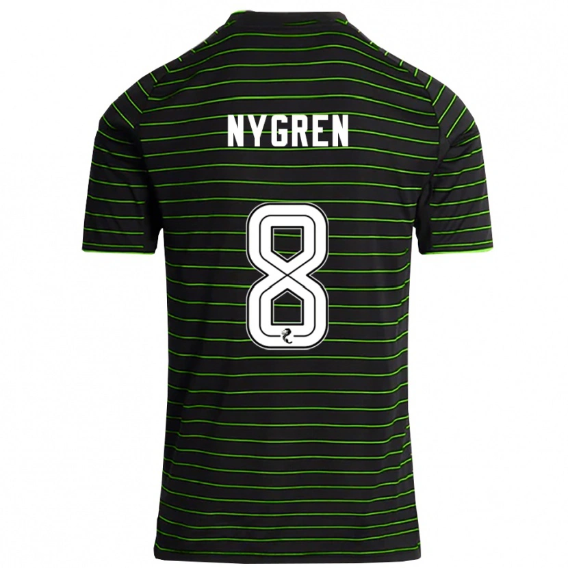 Danxen Kinder Benjamin Nygren #8 Schwarz Grün Auswärtstrikot Trikot 2025/26 T-Shirt Österreich