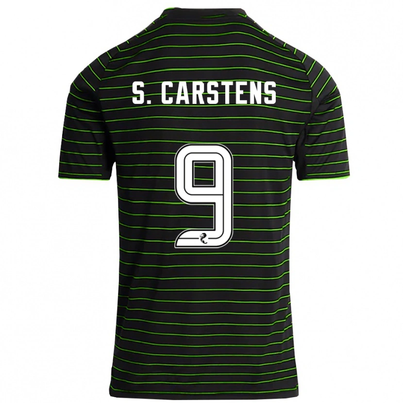 Danxen Kinder Signe Carstens #9 Schwarz Grün Auswärtstrikot Trikot 2025/26 T-Shirt Österreich