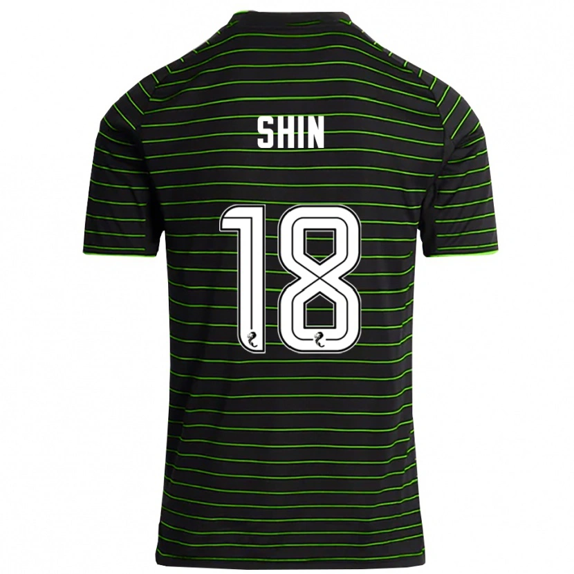 Danxen Kinder Shin Yamada #18 Schwarz Grün Auswärtstrikot Trikot 2025/26 T-Shirt Österreich