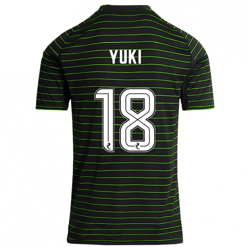 Danxen Kinder Yuki Kobayashi #18 Schwarz Grün Auswärtstrikot Trikot 2025/26 T-Shirt Österreich