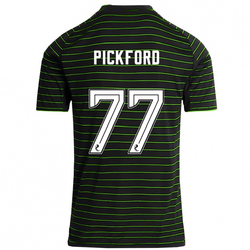 Danxen Kinder Tom Pickford #77 Schwarz Grün Auswärtstrikot Trikot 2025/26 T-Shirt Österreich