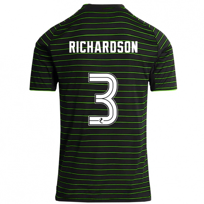 Danxen Kinder Amy Richardson #3 Schwarz Grün Auswärtstrikot Trikot 2025/26 T-Shirt Österreich