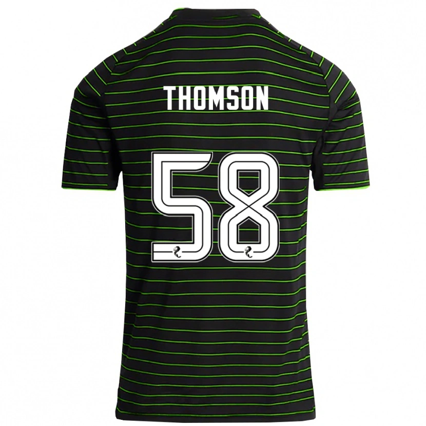 Danxen Kinder Corey Thomson #58 Schwarz Grün Auswärtstrikot Trikot 2025/26 T-Shirt Österreich
