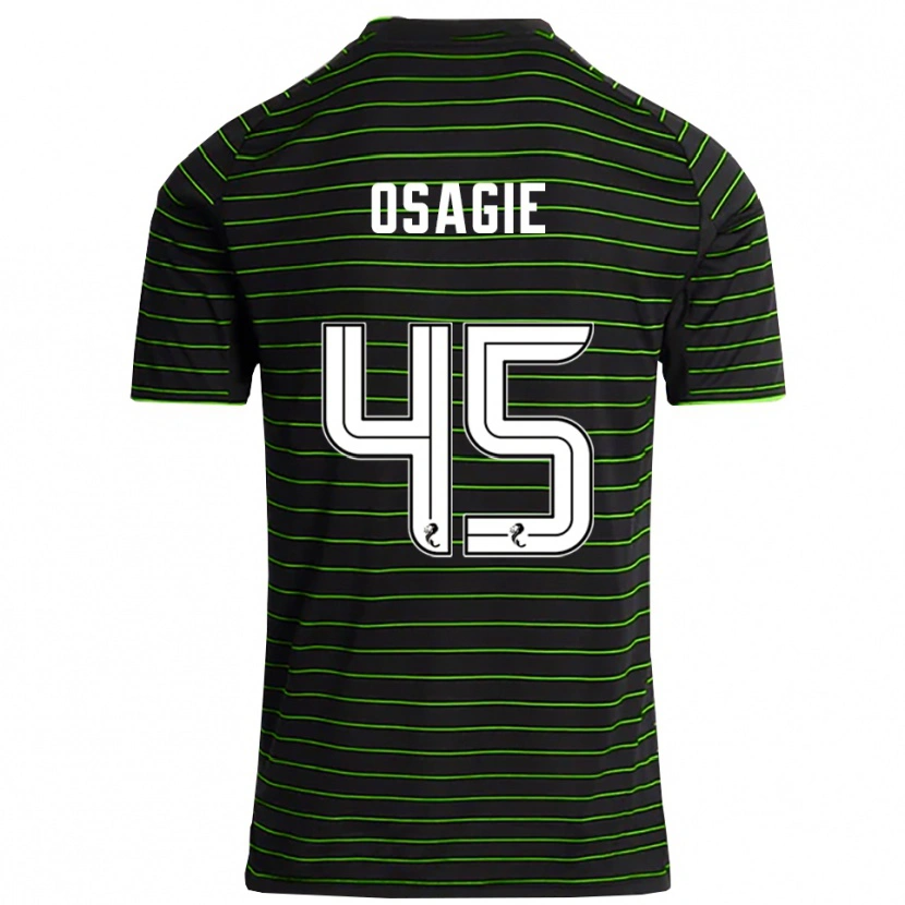 Danxen Kinder Justin Osagie #45 Schwarz Grün Auswärtstrikot Trikot 2025/26 T-Shirt Österreich