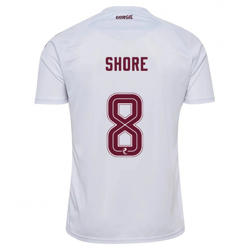 Danxen Kinder Eilidh Shore #8 Weiß Burgunderrot Auswärtstrikot Trikot 2025/26 T-Shirt Österreich