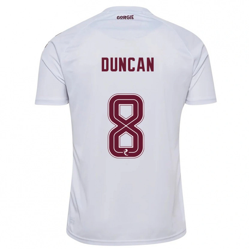 Danxen Kinder Ryan Duncan #8 Weiß Burgunderrot Auswärtstrikot Trikot 2025/26 T-Shirt Österreich