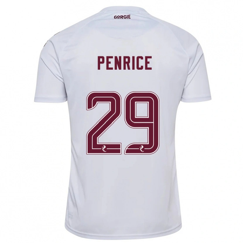 Danxen Kinder James Penrice #29 Weiß Burgunderrot Auswärtstrikot Trikot 2025/26 T-Shirt Österreich