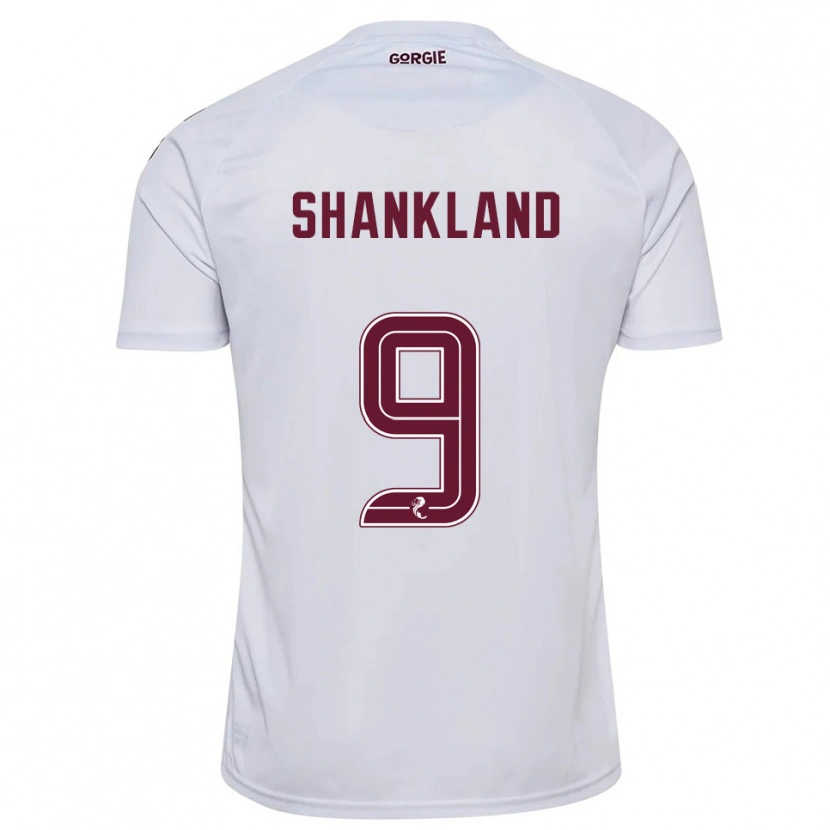 Danxen Kinder Lawrence Shankland #9 Weiß Burgunderrot Auswärtstrikot Trikot 2025/26 T-Shirt Österreich