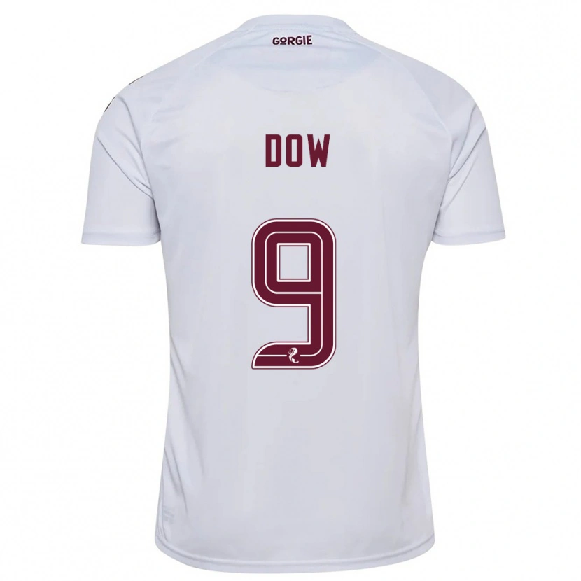 Danxen Kinder Connor Dow #9 Weiß Burgunderrot Auswärtstrikot Trikot 2025/26 T-Shirt Österreich