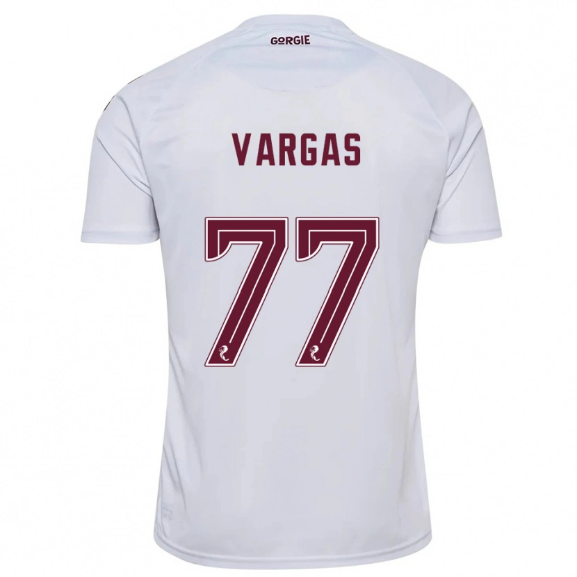Danxen Kinder Kenneth Vargas #77 Weiß Burgunderrot Auswärtstrikot Trikot 2025/26 T-Shirt Österreich