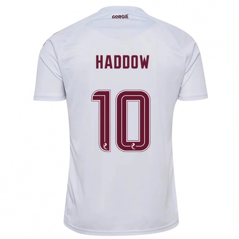 Danxen Kinder Aiden Haddow #10 Weiß Burgunderrot Auswärtstrikot Trikot 2025/26 T-Shirt Österreich