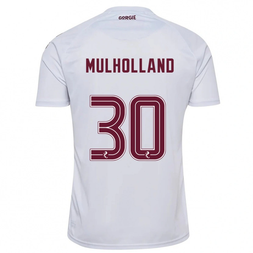 Danxen Kinder James Mulholland #30 Weiß Burgunderrot Auswärtstrikot Trikot 2025/26 T-Shirt Österreich
