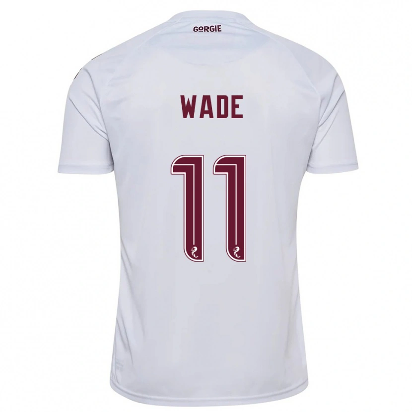 Danxen Kinder Lauren Wade #11 Weiß Burgunderrot Auswärtstrikot Trikot 2025/26 T-Shirt Österreich
