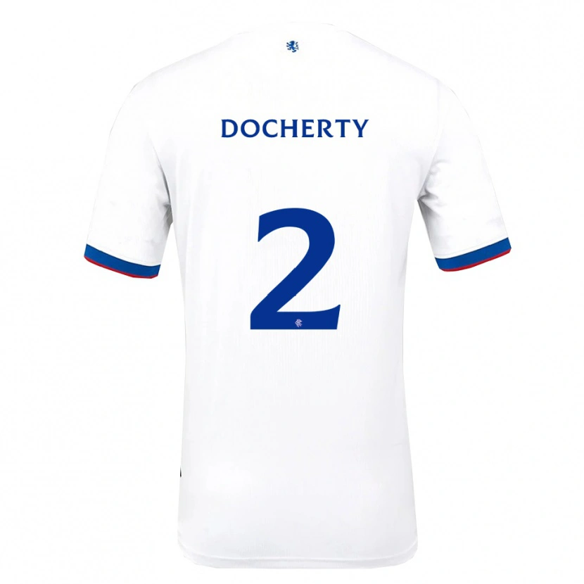 Danxen Kinder Nicola Docherty #2 Weiß Rot Blau Auswärtstrikot Trikot 2025/26 T-Shirt Österreich
