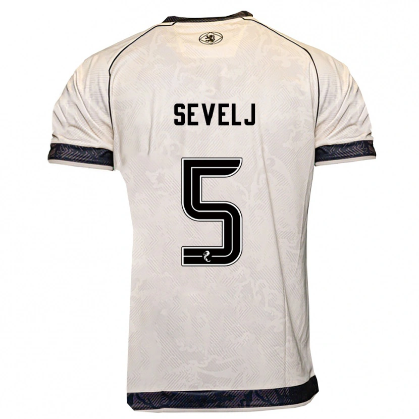 Danxen Kinder Vicko Sevelj #5 Weiß Schwarz Auswärtstrikot Trikot 2025/26 T-Shirt Österreich