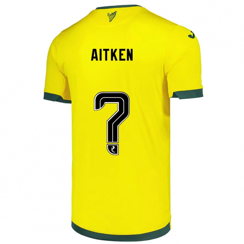Danxen Kinder Conor Aitken #0 Gelb Grün Auswärtstrikot Trikot 2025/26 T-Shirt Österreich