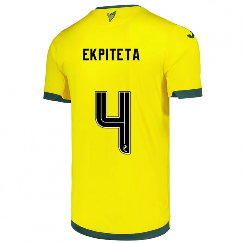Danxen Kinder Marvin Ekpiteta #4 Gelb Grün Auswärtstrikot Trikot 2025/26 T-Shirt Österreich