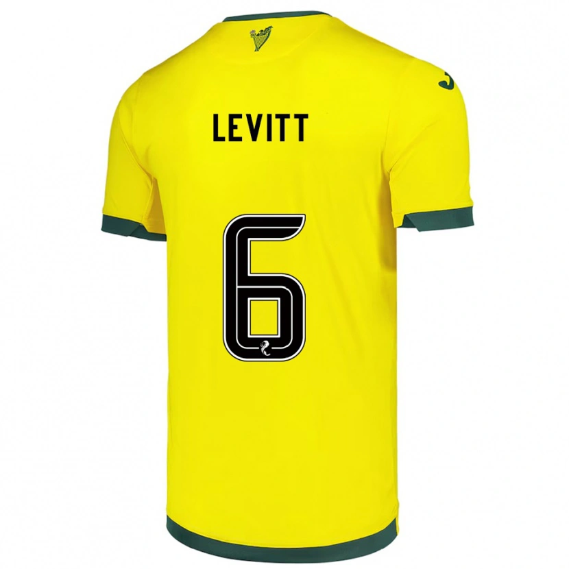 Danxen Kinder Dylan Levitt #6 Gelb Grün Auswärtstrikot Trikot 2025/26 T-Shirt Österreich