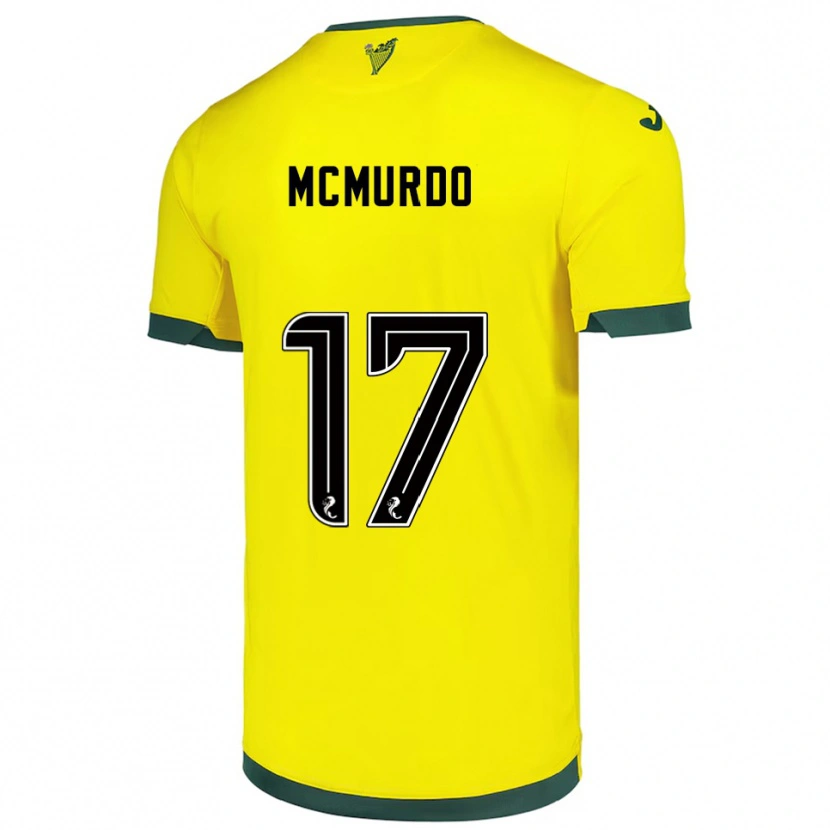 Danxen Kinder Jamie Mcmurdo #17 Gelb Grün Auswärtstrikot Trikot 2025/26 T-Shirt Österreich