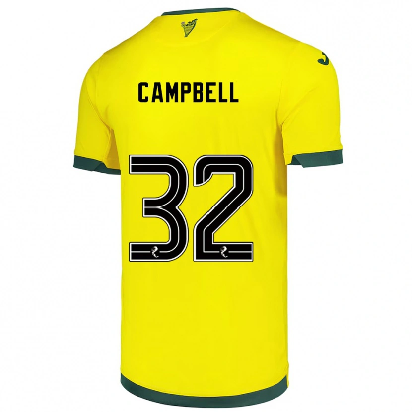 Danxen Kinder Josh Campbell #32 Gelb Grün Auswärtstrikot Trikot 2025/26 T-Shirt Österreich