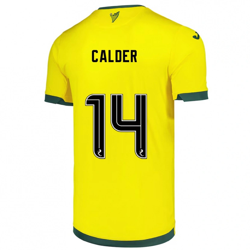 Danxen Kinder Owen Calder #14 Gelb Grün Auswärtstrikot Trikot 2025/26 T-Shirt Österreich