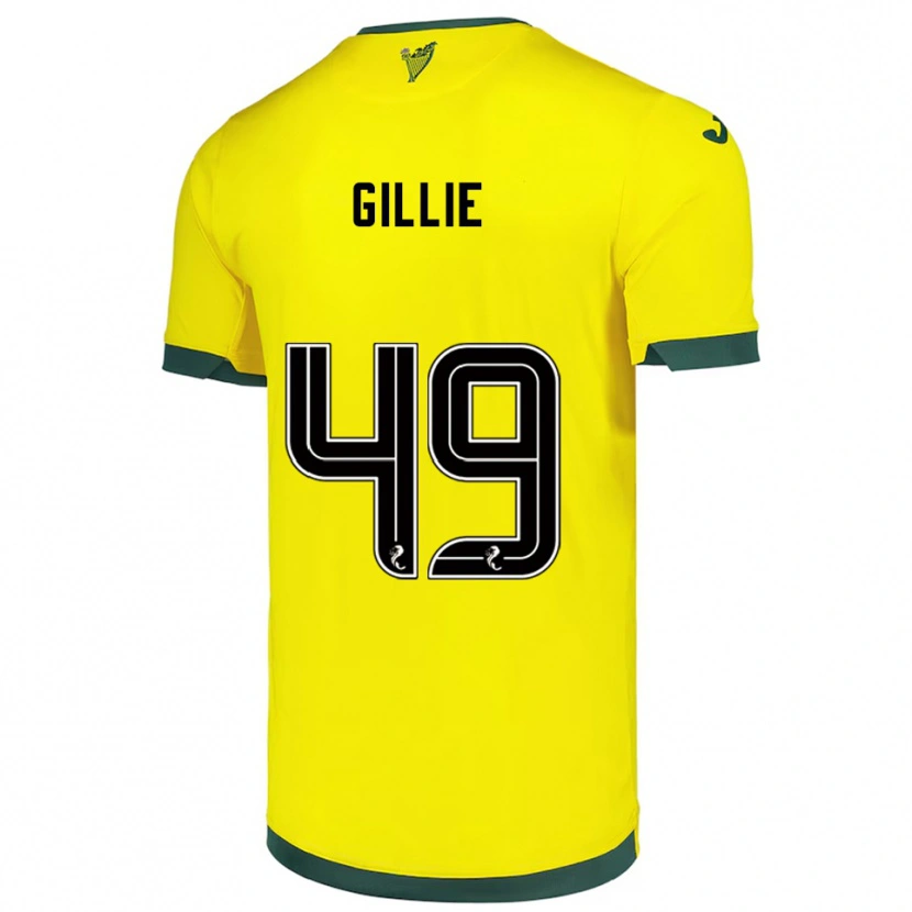 Danxen Kinder Lewis Gillie #49 Gelb Grün Auswärtstrikot Trikot 2025/26 T-Shirt Österreich