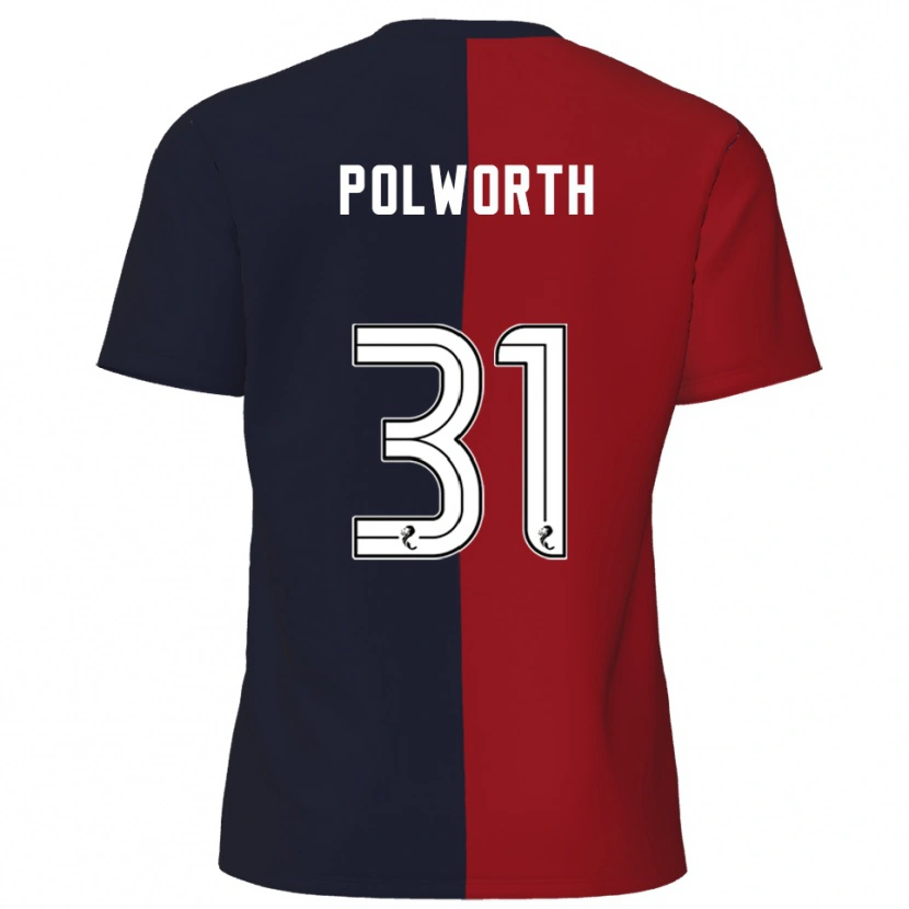 Danxen Kinder Liam Polworth #31 Rot Marine Auswärtstrikot Trikot 2025/26 T-Shirt Österreich