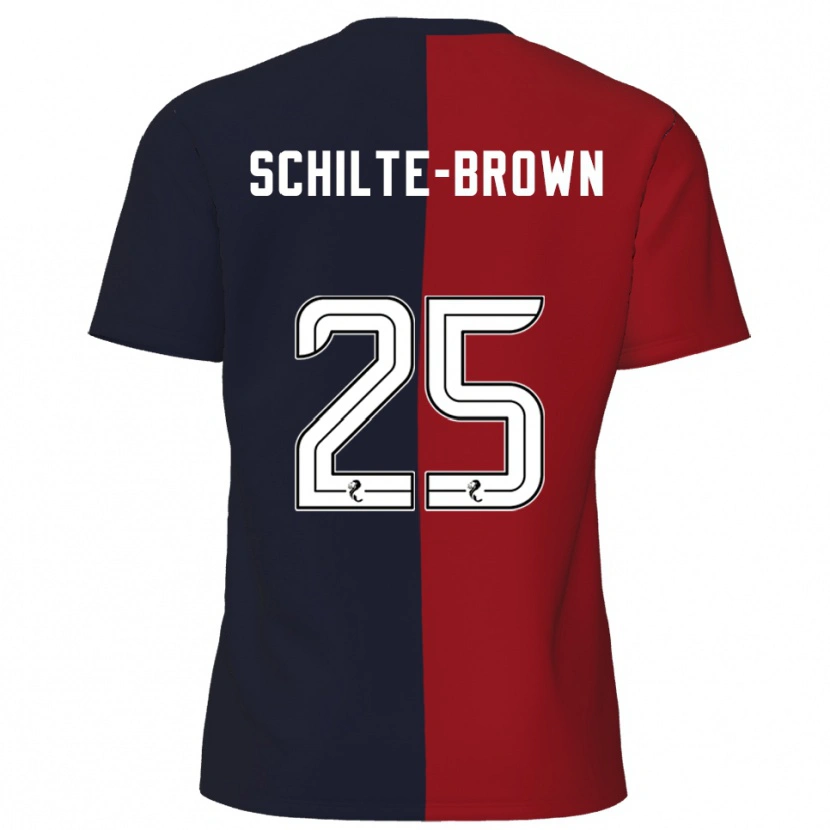 Danxen Kinder Ethan Schilte-Brown #25 Rot Marine Auswärtstrikot Trikot 2025/26 T-Shirt Österreich