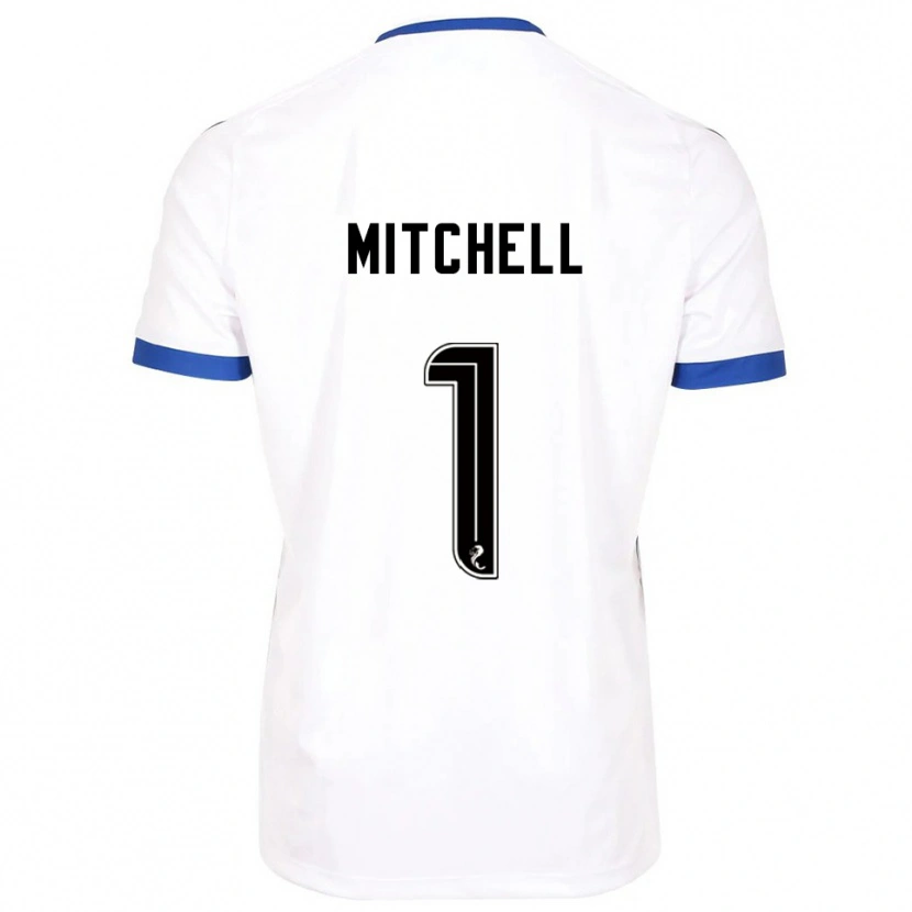 Danxen Kinder Ellie Mitchell #1 Weiß Blau Auswärtstrikot Trikot 2025/26 T-Shirt Österreich