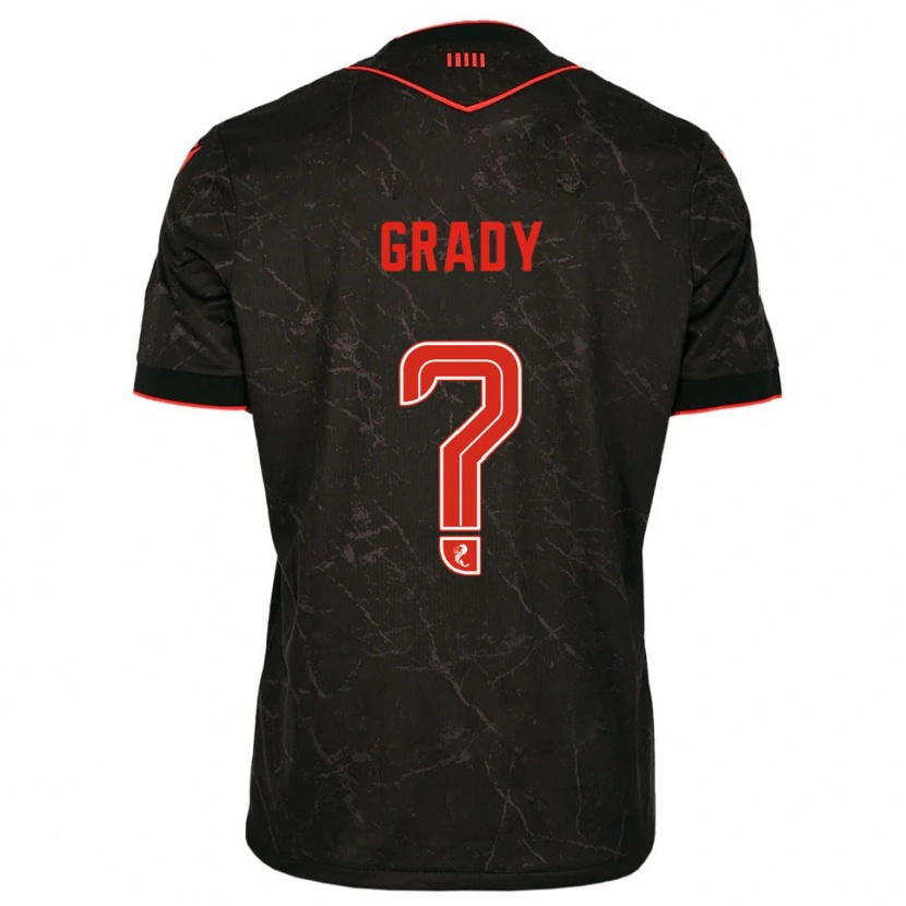 Danxen Kinder Noah Grady #0 Schwarz Rot Auswärtstrikot Trikot 2025/26 T-Shirt Österreich