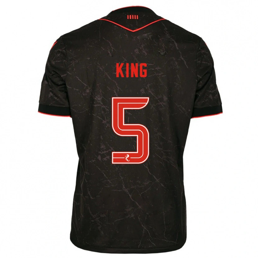 Danxen Kinder Richard King #5 Schwarz Rot Auswärtstrikot Trikot 2025/26 T-Shirt Österreich