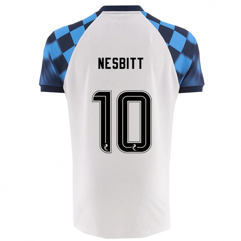 Danxen Kinder Aidan Nesbitt #10 Weiß Himmelblau Auswärtstrikot Trikot 2025/26 T-Shirt Österreich