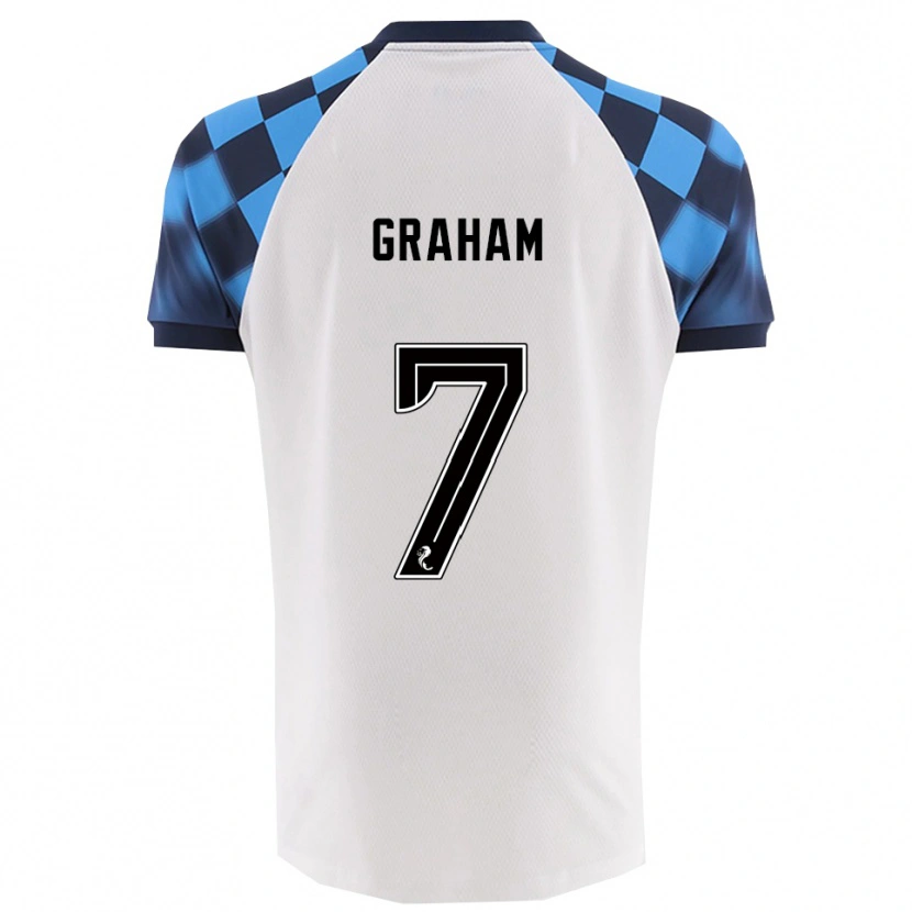 Danxen Kinder Brian Graham #7 Weiß Himmelblau Auswärtstrikot Trikot 2025/26 T-Shirt Österreich