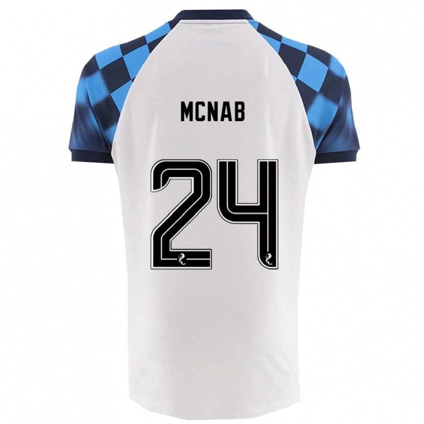 Danxen Kinder Cameron Mcnab #24 Weiß Himmelblau Auswärtstrikot Trikot 2025/26 T-Shirt Österreich