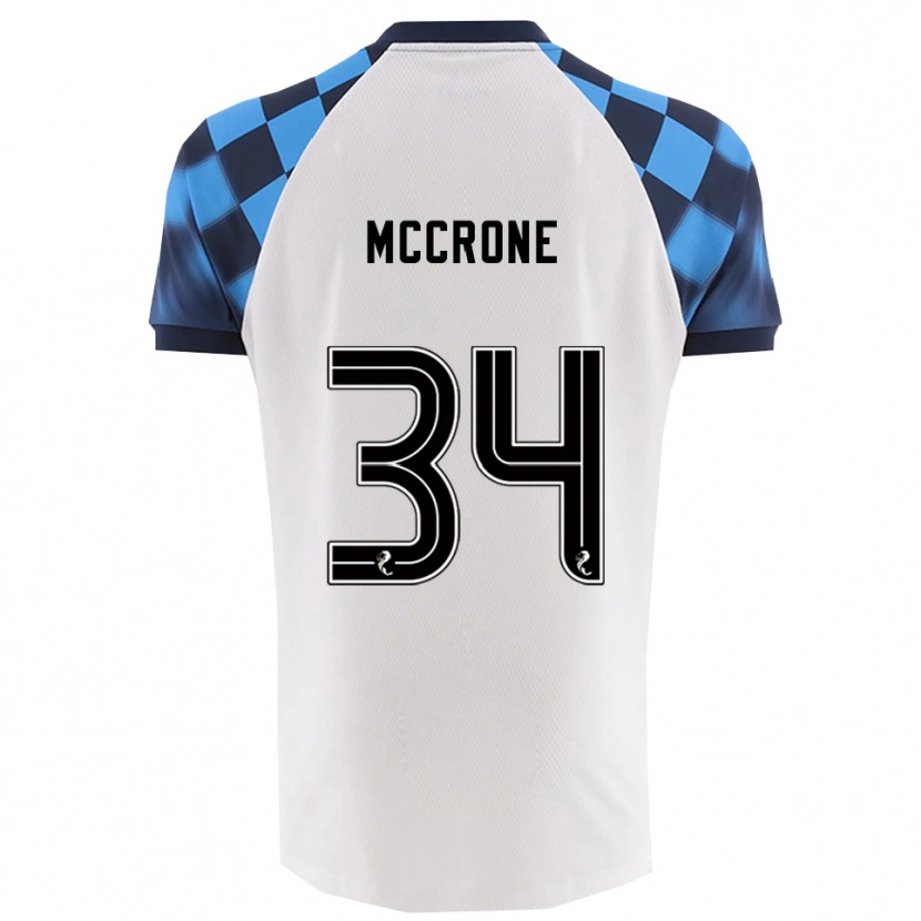 Danxen Kinder Caelan Mccrone #34 Weiß Himmelblau Auswärtstrikot Trikot 2025/26 T-Shirt Österreich