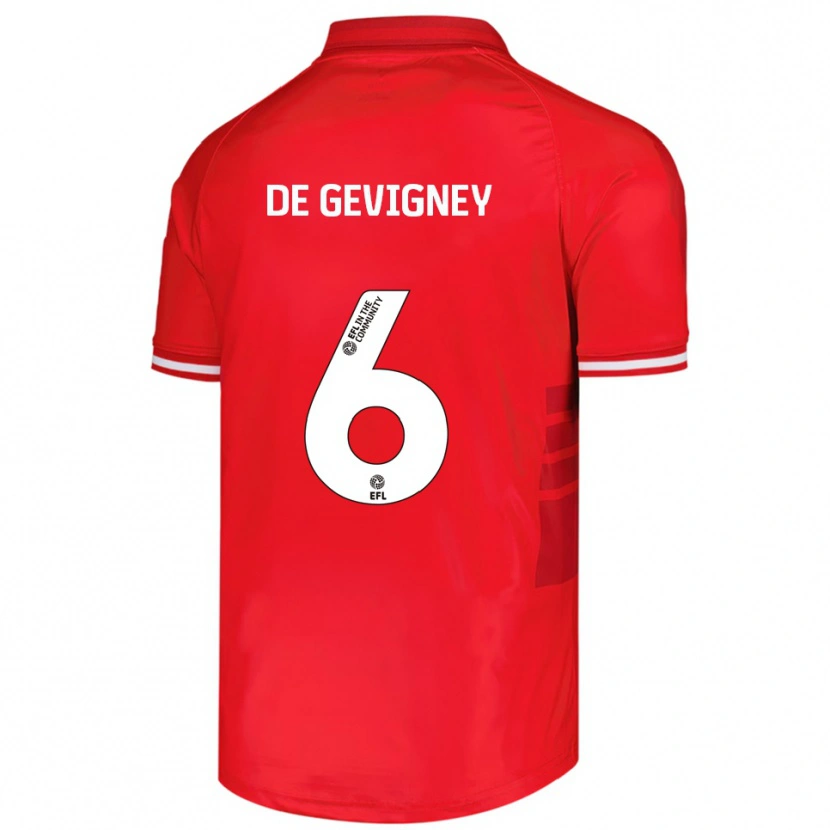 Danxen Herren Maël De Gevigney #6 Rot Weiß Heimtrikot Trikot 2025/26 T-Shirt Österreich