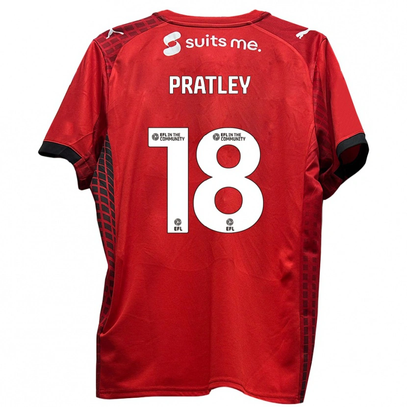 Danxen Herren Darren Pratley #18 Rot Schwarz Heimtrikot Trikot 2025/26 T-Shirt Österreich