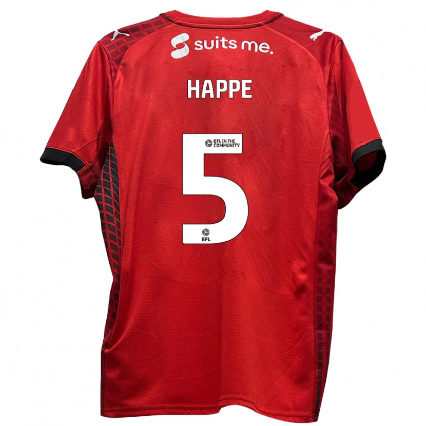 Danxen Herren Dan Happe #5 Rot Schwarz Heimtrikot Trikot 2025/26 T-Shirt Österreich