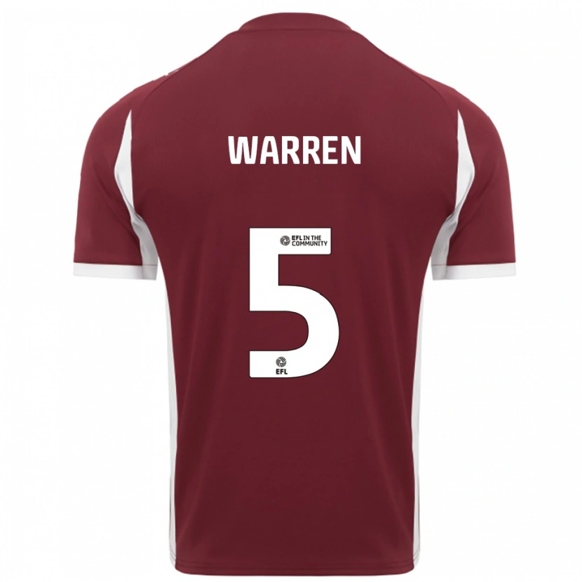 Danxen Herren Talia-Jay Warren #5 Burgunderrot Weiß Heimtrikot Trikot 2025/26 T-Shirt Österreich