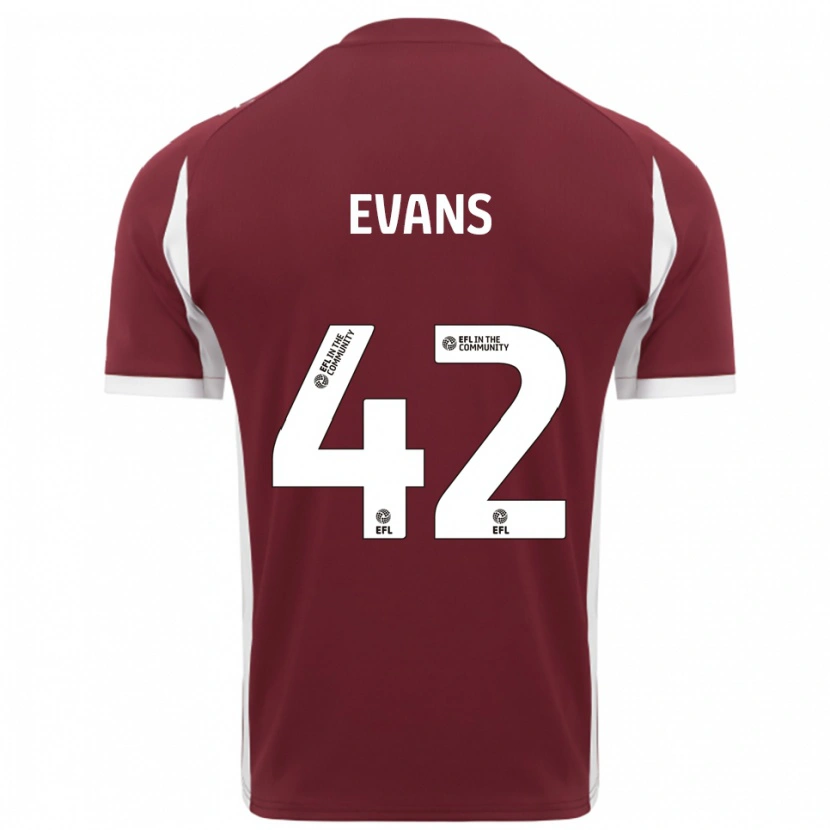 Danxen Herren Oliver Evans #42 Burgunderrot Weiß Heimtrikot Trikot 2025/26 T-Shirt Österreich