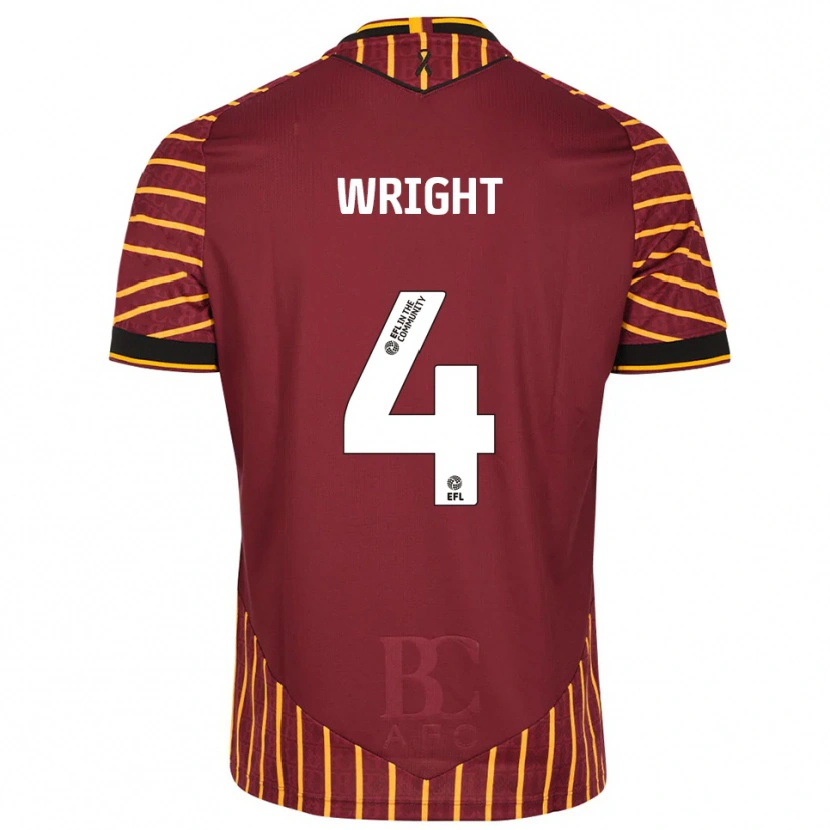 Danxen Herren Joe Wright #4 Orange Burgunderrot Heimtrikot Trikot 2025/26 T-Shirt Österreich