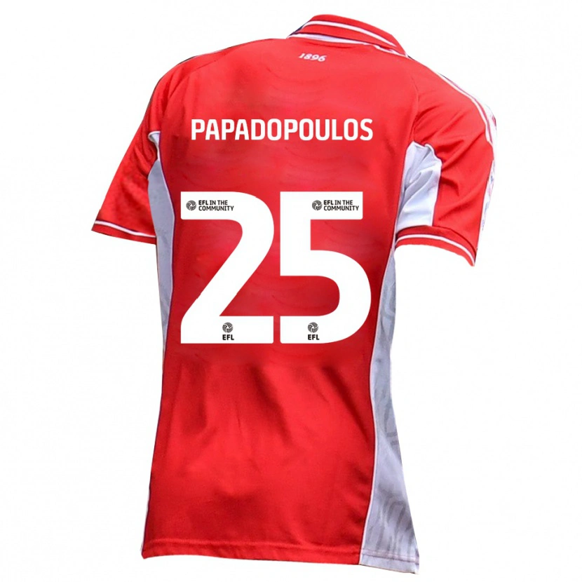 Danxen Herren Antony Papadopoulos #25 Rot Weiß Heimtrikot Trikot 2025/26 T-Shirt Österreich
