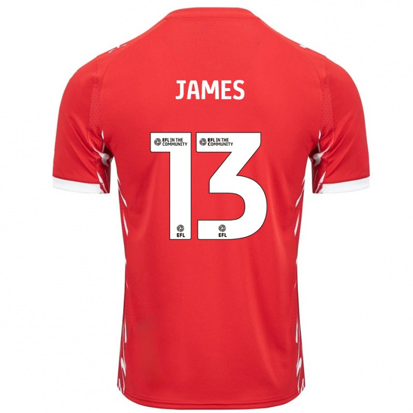 Danxen Herren Dominic James #13 Rot Weiß Heimtrikot Trikot 2025/26 T-Shirt Österreich